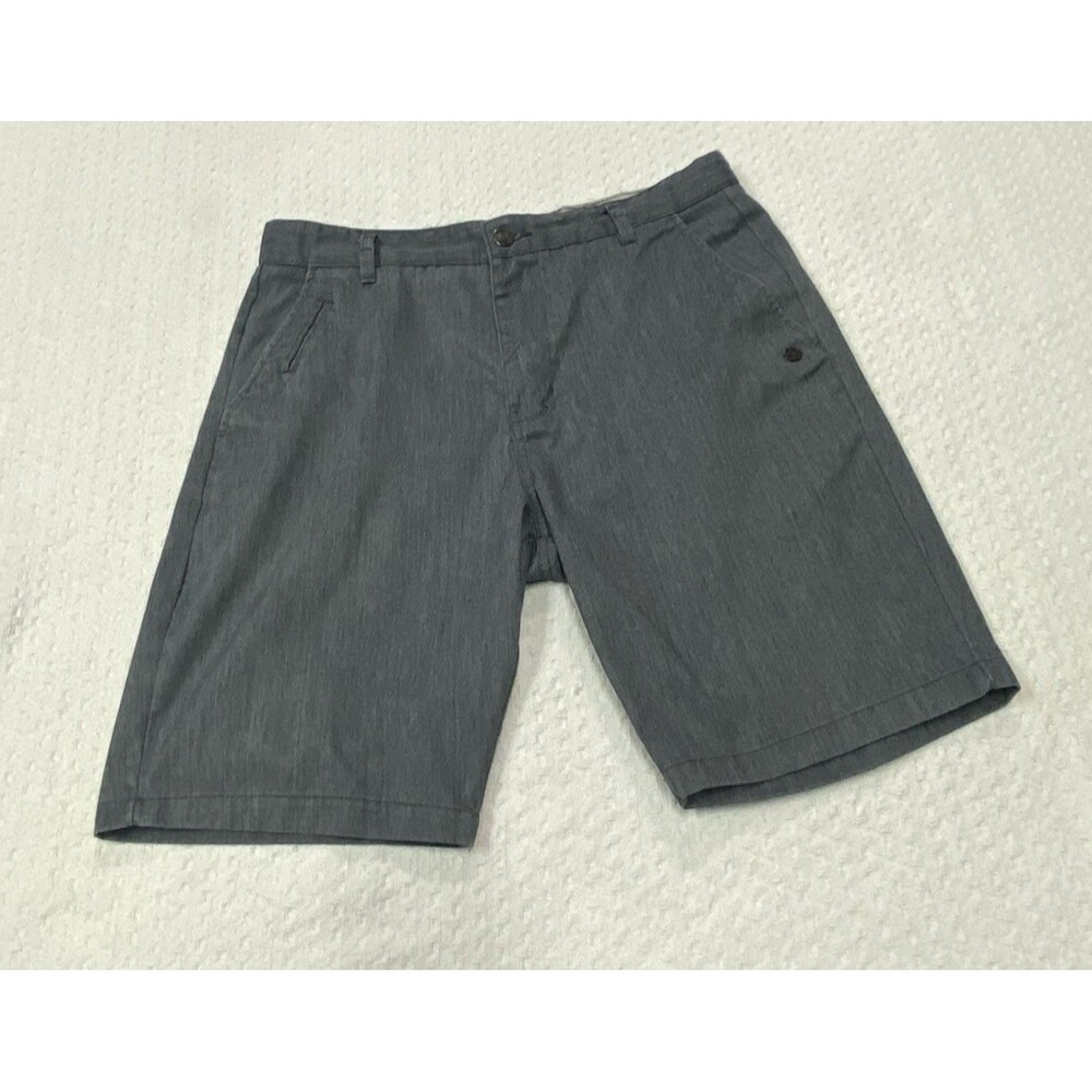 Split Gray Men's Chino Style Zip Front Shorts Sz 33
